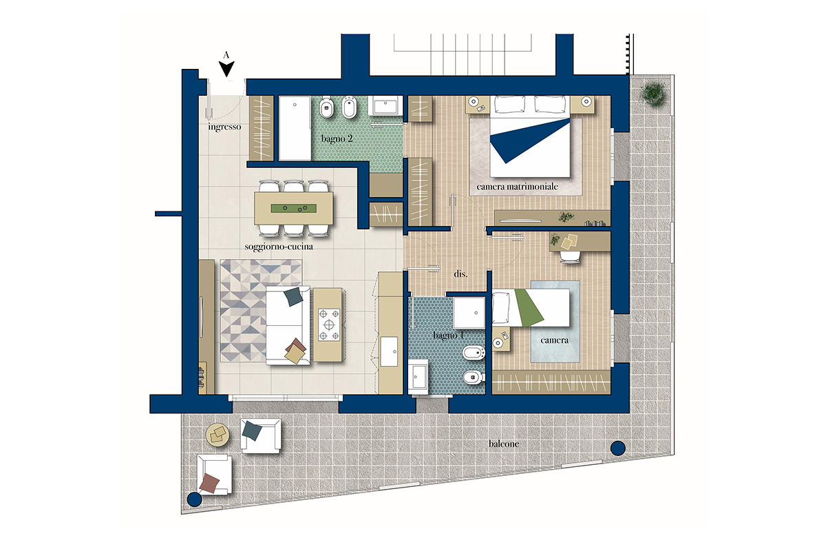 Planimetria Trilocale 5E