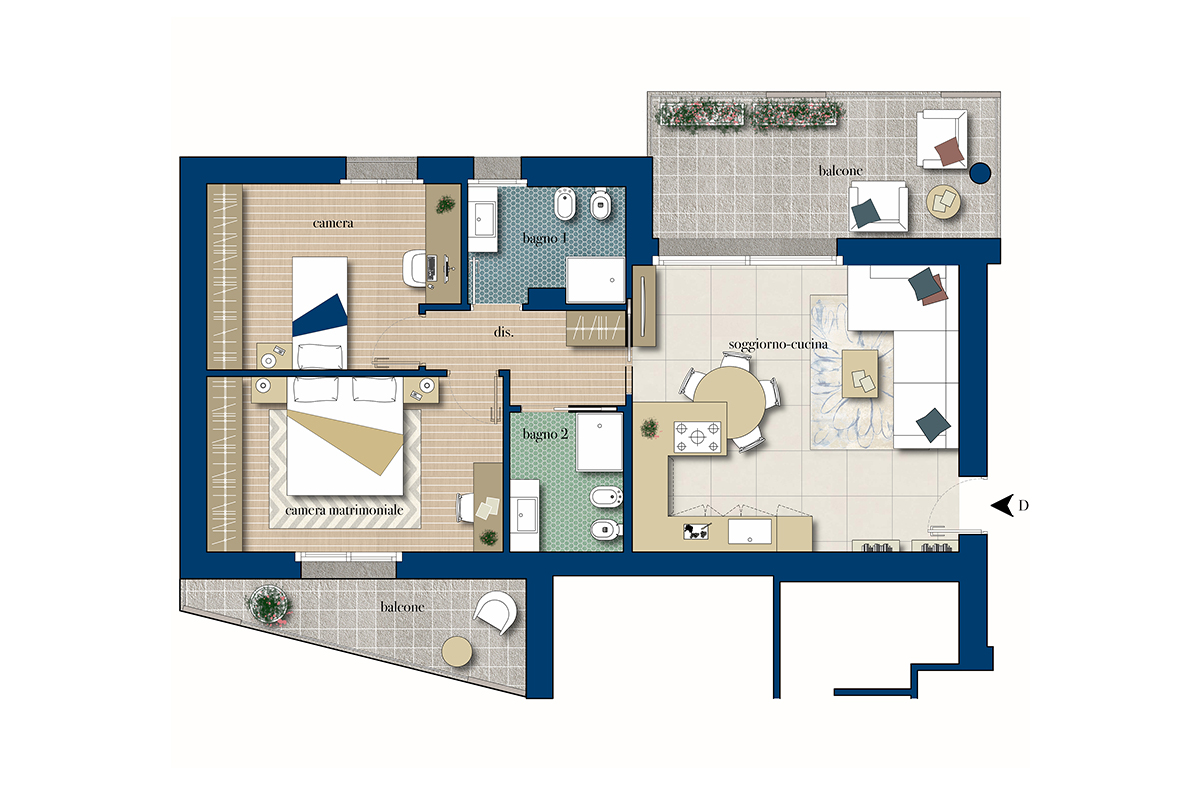 Planimetria Trilocale 8H